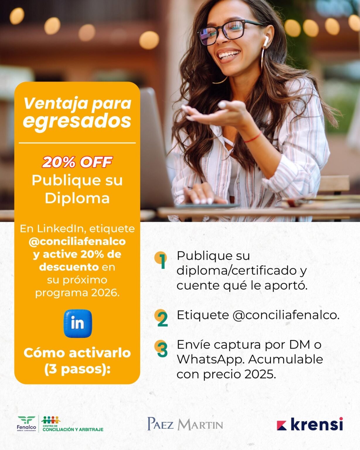 Descuento por publicar diploma en LinkedIn